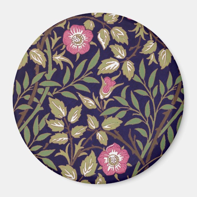 William Morris Sweet Briar Floral Art Nouveau Magnet (Front)