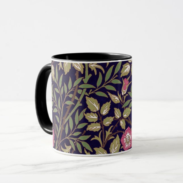 William Morris Sweet Briar Floral Art Nouveau Mug (Front Left)