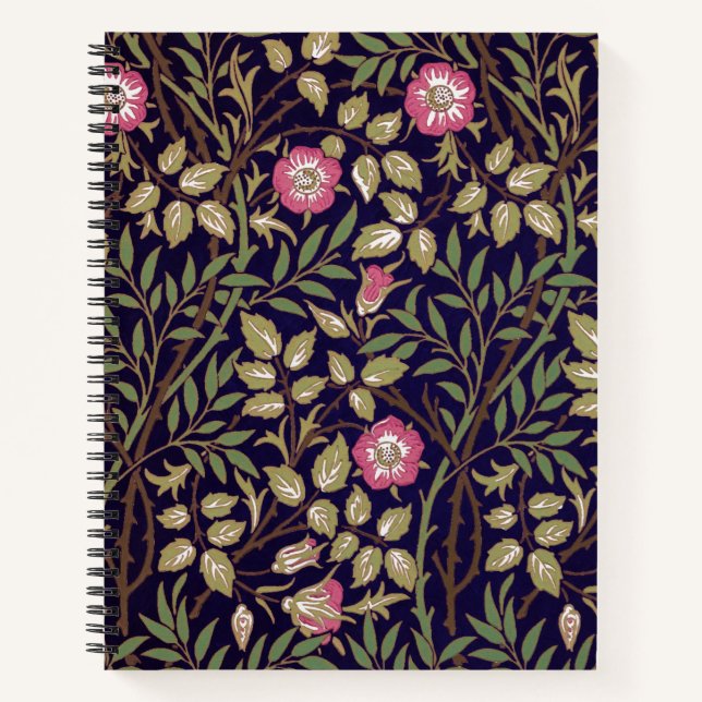 William Morris Sweet Briar Floral Art Nouveau Notebook (Front)