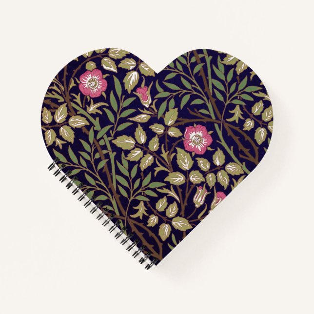 William Morris Sweet Briar Floral Art Nouveau Notebook (Front)