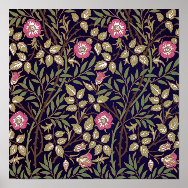 William Morris Sweet Briar Floral Art Nouveau Poster (Front)
