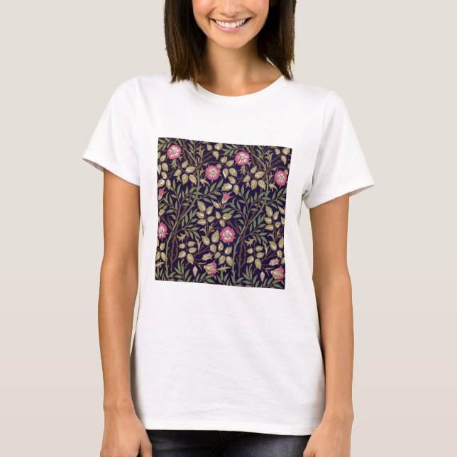 William Morris Sweet Briar Floral Art Nouveau T-Shirt (Front)