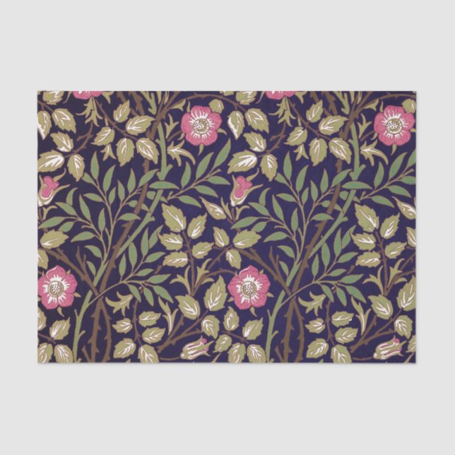 William Morris Sweet Briar Floral Art Nouveau Tissue Paper (Front)