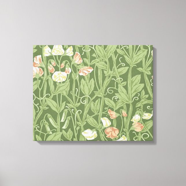 William Morris Sweet Pea Floral Design Canvas Print (Front)