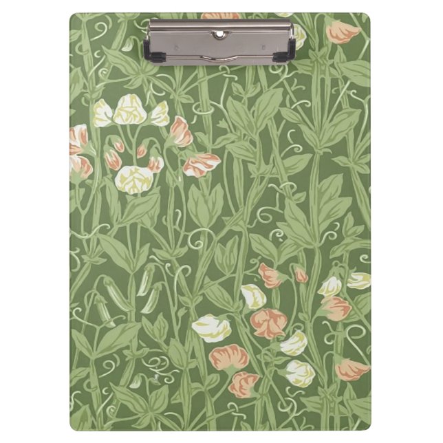 William Morris Sweet Pea Floral Design Clipboard (Front)