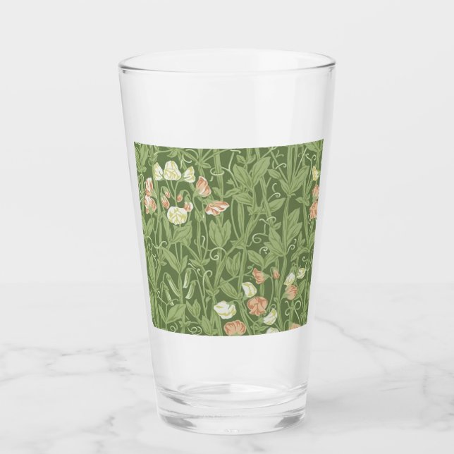 William Morris Sweet Pea Floral Design Glass (Front)