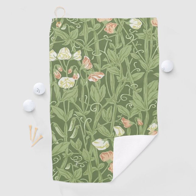 William Morris Sweet Pea Floral Design Golf Towel (InSitu)
