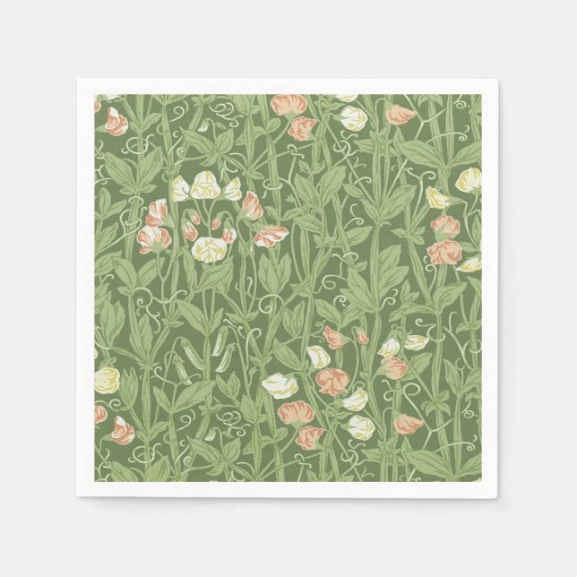 William Morris Sweet Pea Floral Design Napkin (Front)