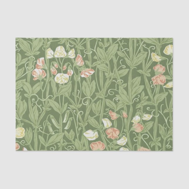 William Morris Sweet Pea Floral Design Tissue Paper (Front)