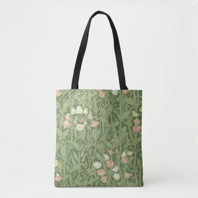 William Morris Sweet Pea Floral Design Tote Bag (Front)