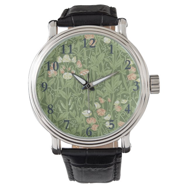 William Morris Sweet Pea Floral Design Watch (Front)