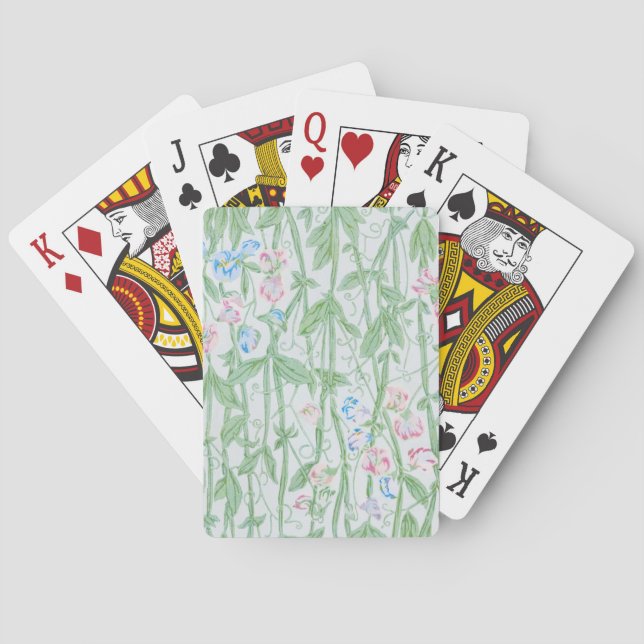 William Morris Sweet Pea Floral Pattern Classic Playing Cards (Back)