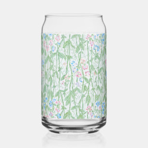 William Morris Sweet Pea Pastel Floral Art Can Glass
