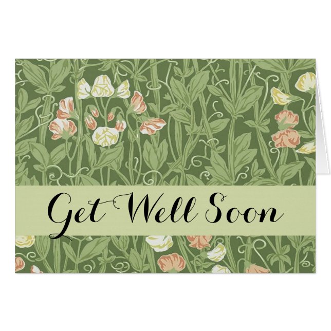 William Morris Sweet Pea Pattern Vintage Botanical (Front Horizontal)