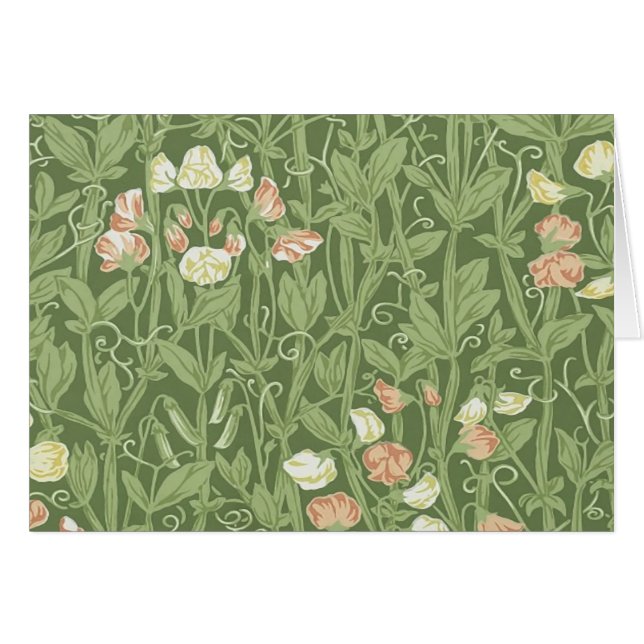 William Morris Sweet Pea Pattern Vintage Botanical (Front Horizontal)