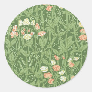 William Morris Sweet Pea Pattern Vintage Botanical Classic Round Sticker
