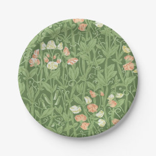 William Morris Sweet Pea Pattern Vintage Botanical Paper Plate