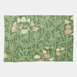 William Morris Sweet Pea Pattern Vintage Botanical Tea Towel