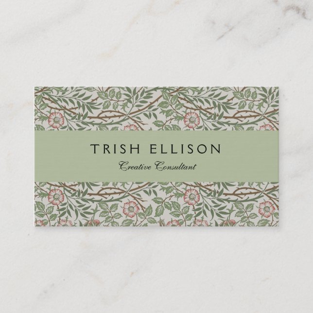 William Morris Sweetbriar Floral Art Nouveau Business Card (Front)