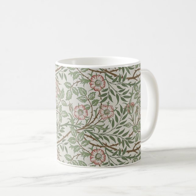 William Morris Sweetbriar Floral Art Nouveau Coffee Mug (Front Right)