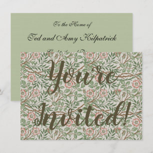 William Morris Sweetbriar Floral Art Nouveau Invitation