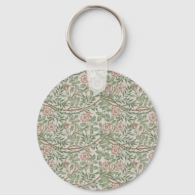 William Morris Sweetbriar Floral Art Nouveau Key Ring (Front)