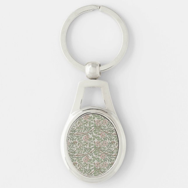 William Morris Sweetbriar Floral Art Nouveau Key Ring (Front)