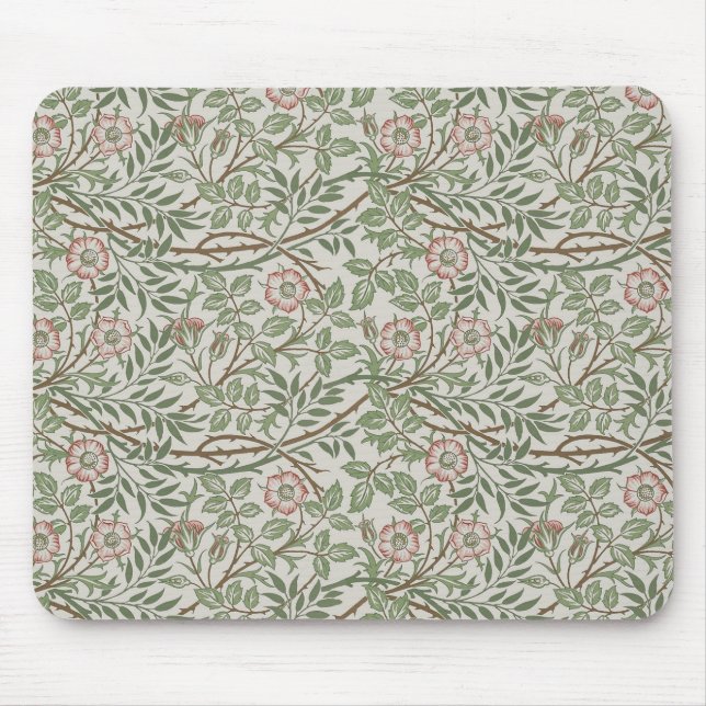 William Morris Sweetbriar Floral Art Nouveau Mouse Mat (Front)