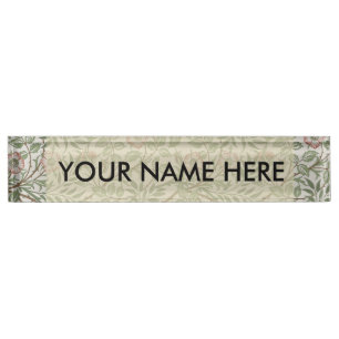 William Morris Sweetbriar Floral Art Nouveau Nameplate