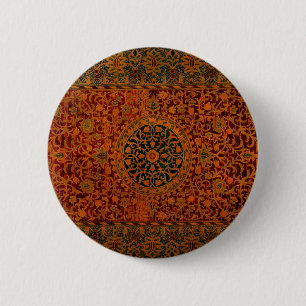 William Morris Tapestry Carpet Rug 6 Cm Round Badge