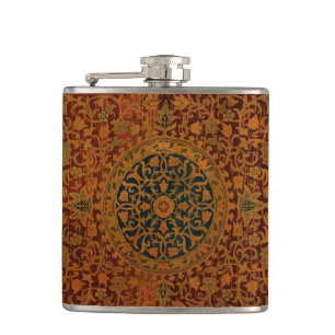 William Morris Tapestry Carpet Rug Hip Flask