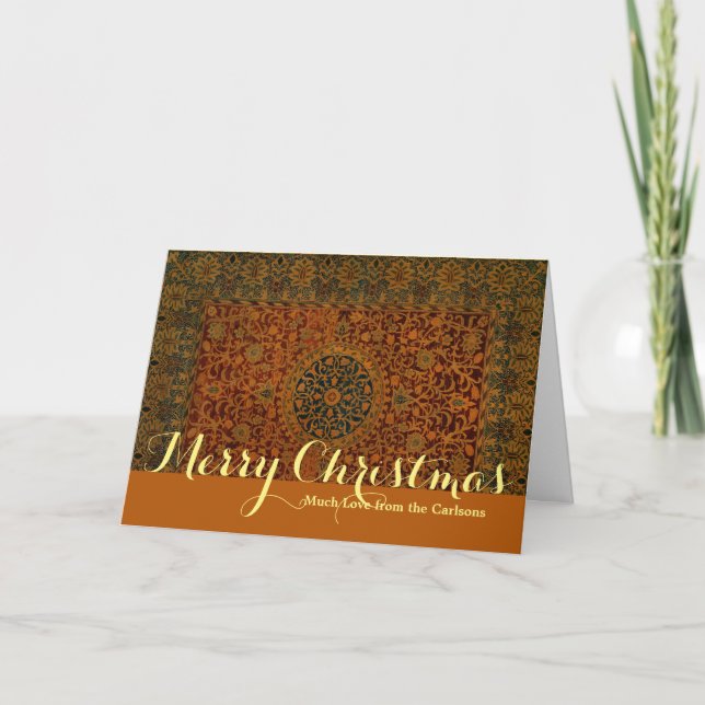 William Morris Tapestry Carpet Rug Holiday Card (Front)