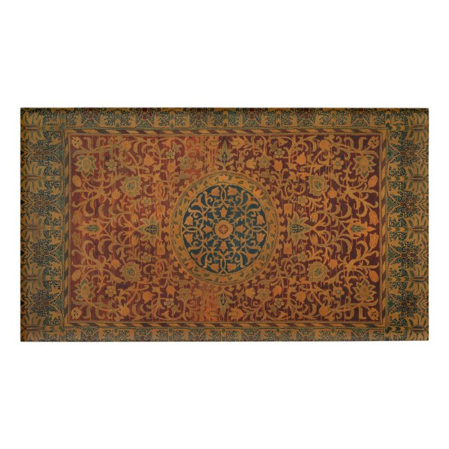 William Morris Tapestry Carpet Rug Name Tag (Front)