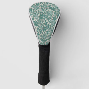 William Morris Teal Blue Thistle Vintage Wallpaper Golf Head Cover