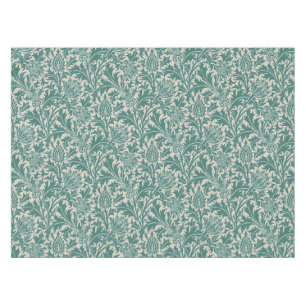 William Morris Teal Blue Thistle Vintage Wallpaper Tablecloth
