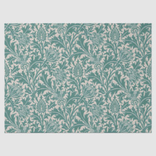 William Morris Teal Blue Thistle Vintage Wallpaper Tissue Paper