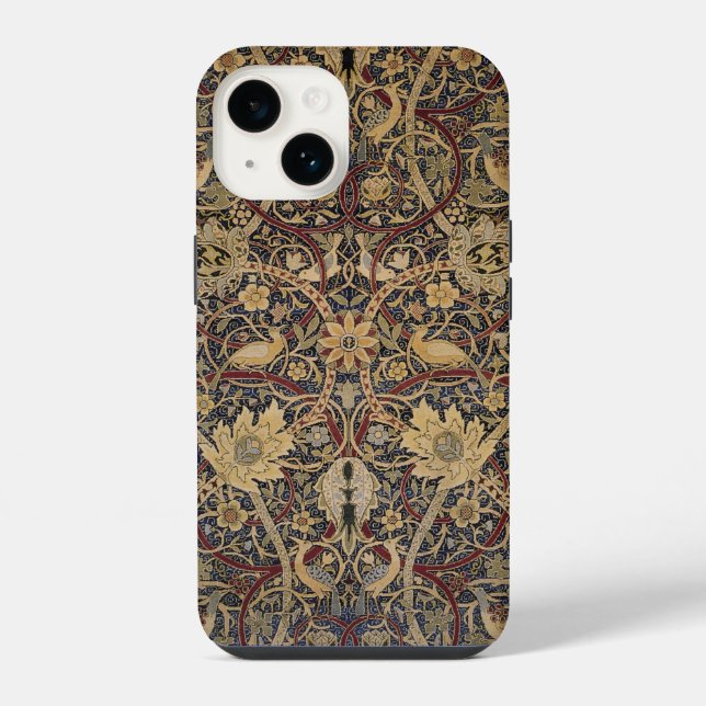 William Morris Textile Pattern Bullerwood iPhone Case (Back)