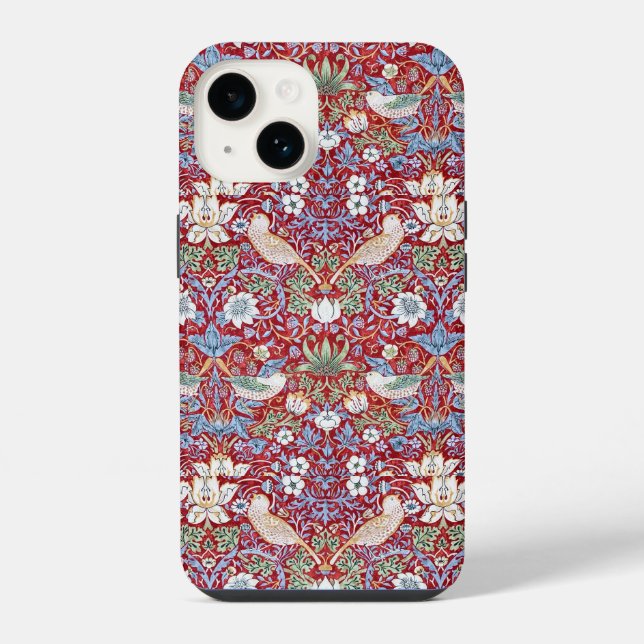 William Morris Textile Strawberry Thief iPhone Case (Back)