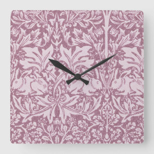 William Morris,The Strawberry thief,revamped,art n Square Wall Clock
