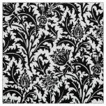 William Morris Thistle Damask, Black on White   Fabric