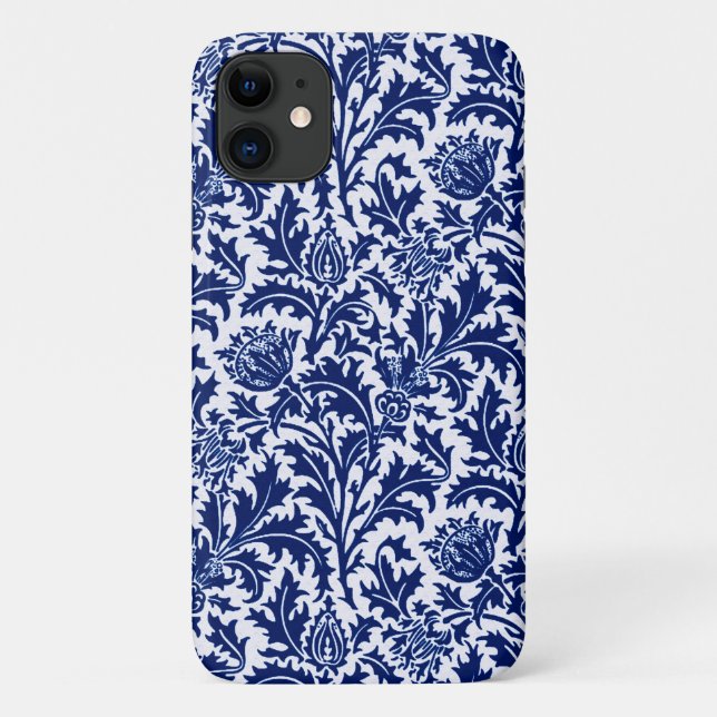 William Morris Thistle Damask, Cobalt Blue & White Case-Mate iPhone Case (Back)