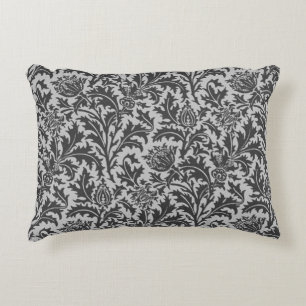 William Morris Thistle Damask, Silver Grey / Grey Decorative Cushion