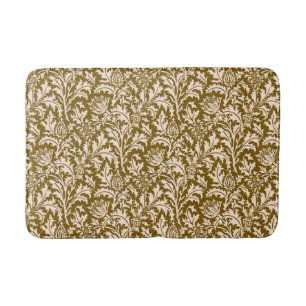 William Morris Thistle Damask, Taupe Tan and Beige Bath Mat