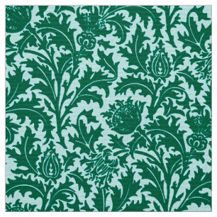 William Morris Thistle Damask, Turquoise and Aqua Fabric