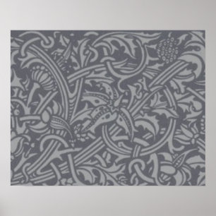 William Morris Thistle Floral Art Nouveau Pattern Poster