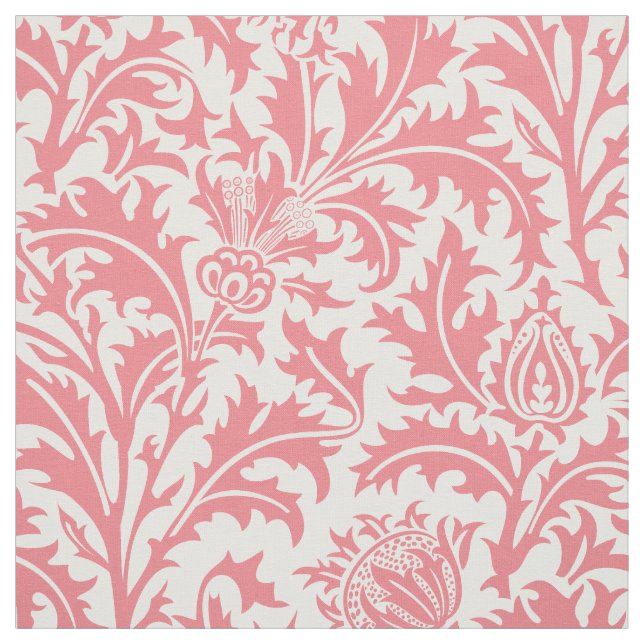 William Morris Thistle Pattern Peach Custom Colour Fabric (Swatch)