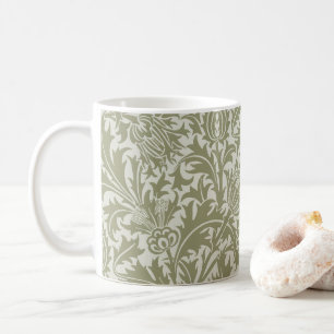 William Morris Thistle Sage Green Pattern Coffee Mug