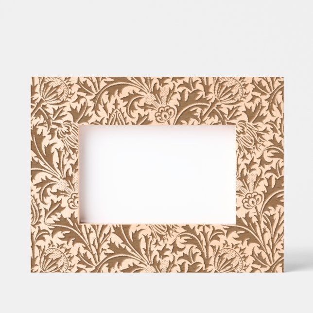 William Morris Thistle Sage Green Pattern Etched Frames (Front)