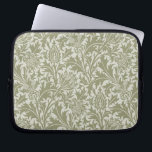 William Morris Thistle Sage Green Pattern Laptop Sleeve<br><div class="desc">This intricate "Thistle" pattern is a classic example of Arts and Crafts design by William Morris and John Henry Dearle, originally created in 1897. The repeating motif features beautifully stylised thistle flowers and jagged leaves in a monochromatic sage green palette, creating a subtle and sophisticated look. The dense, flowing design...</div>