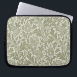William Morris Thistle Sage Green Pattern Laptop Sleeve<br><div class="desc">This intricate "Thistle" pattern is a classic example of Arts and Crafts design by William Morris and John Henry Dearle, originally created in 1897. The repeating motif features beautifully stylised thistle flowers and jagged leaves in a monochromatic sage green palette, creating a subtle and sophisticated look. The dense, flowing design...</div>